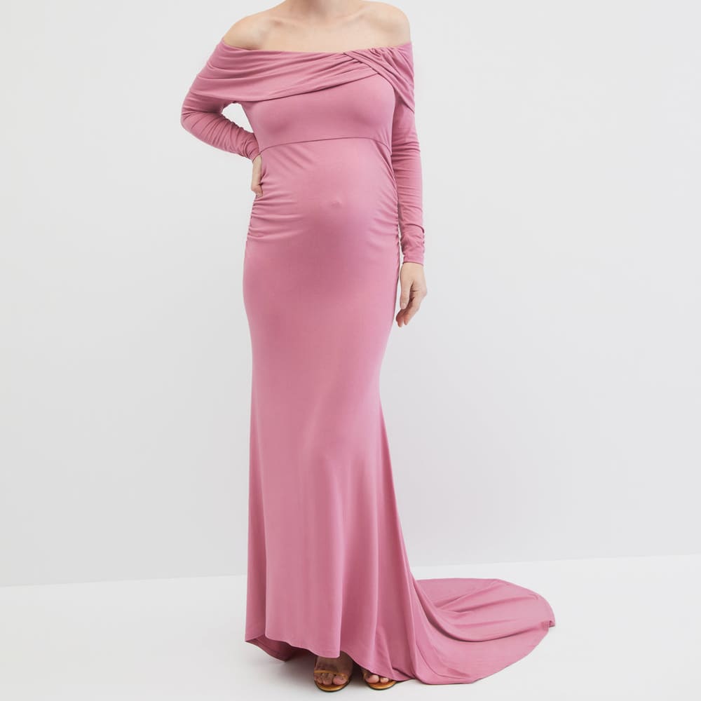 Off Shoulder Maternity Gown & Photoshoot Dress