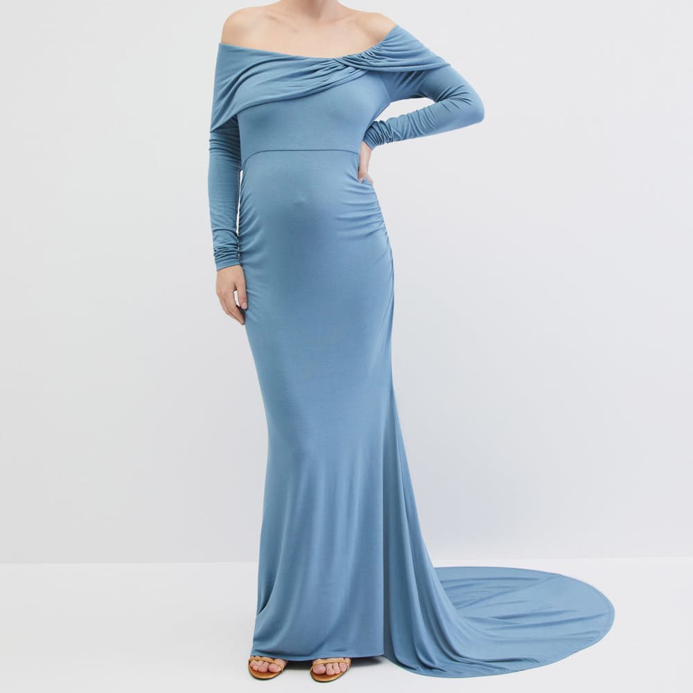 Off Shoulder Maternity Gown & Photoshoot Dress