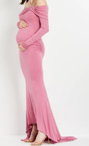 Off Shoulder Maternity Gown & Photoshoot Dress