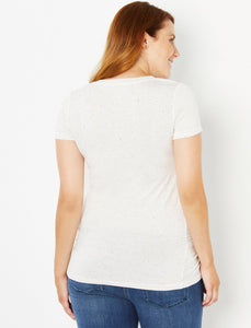 Maternity Side Twist T-shirt- Ivory