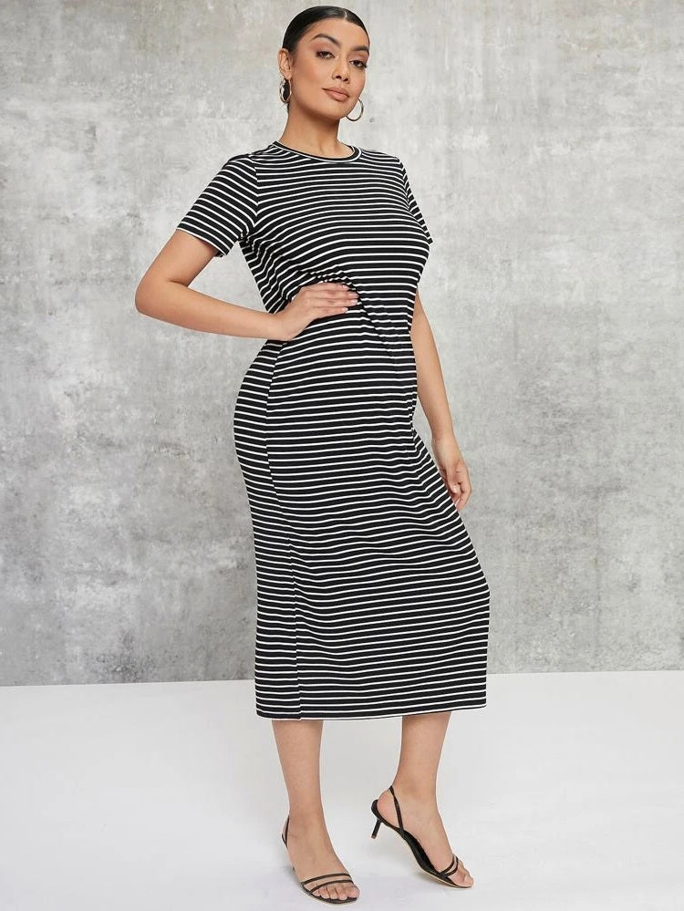 Maternity Striped Tee Dress